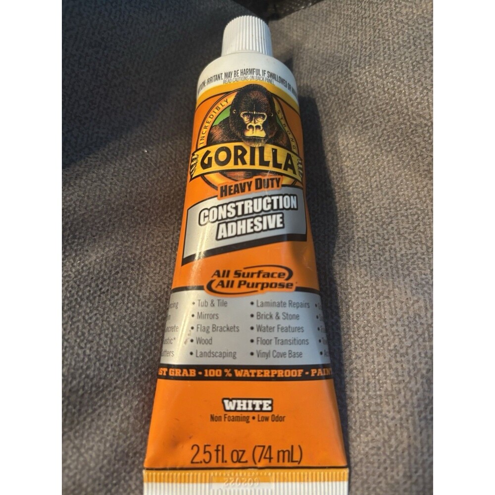 Gorilla Glue Heavy Duty Construction Adhesive, 2.5 Oz, White (8020002)